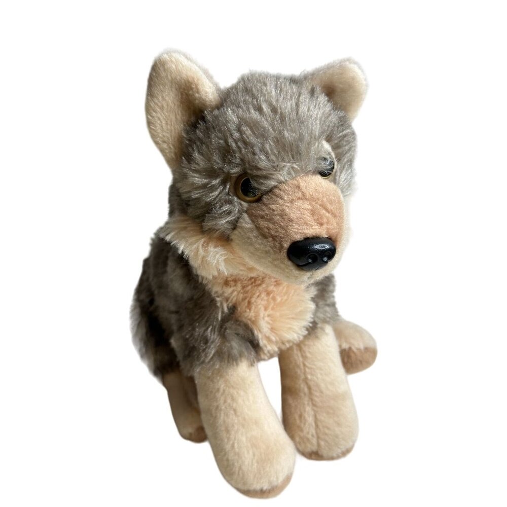 Wild Republic Wolf Plush Stuffed Animal Toy 9" Gray Beige Soft Companion Kids